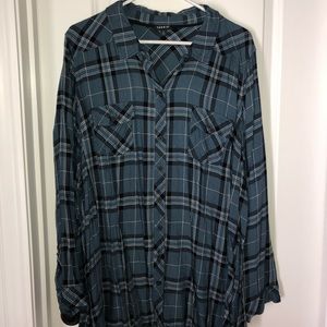 Torrid 4 Navy Flannel Top